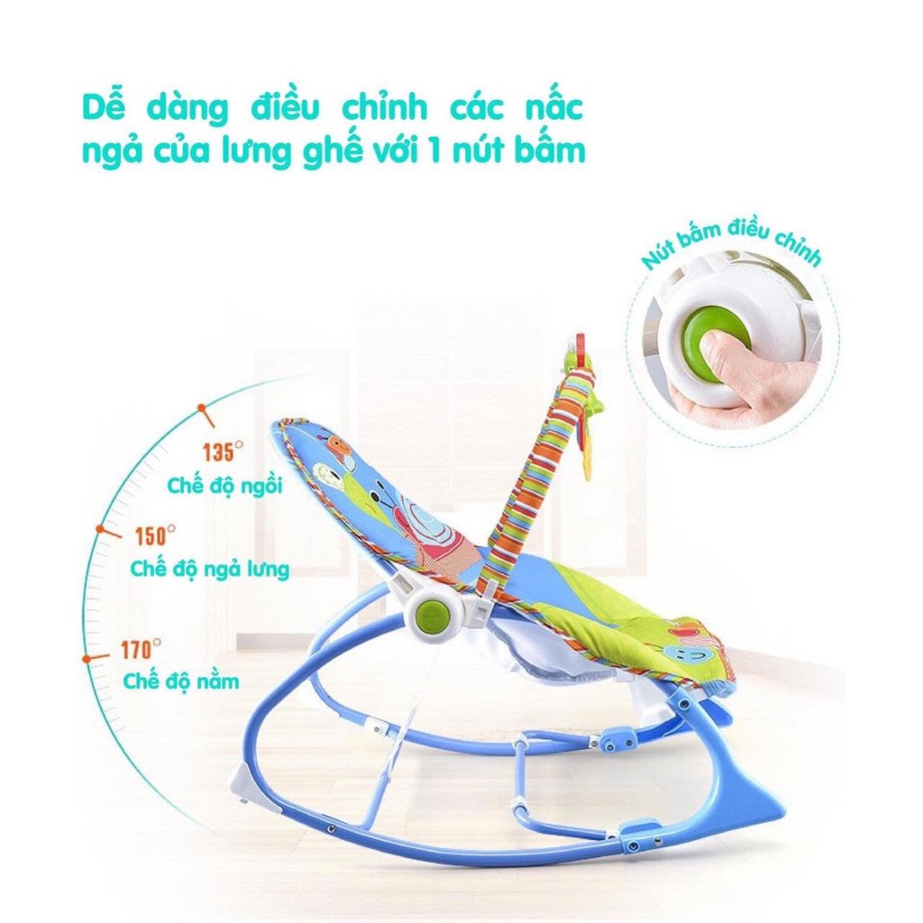 Ghế nằm cao cấp HuBaby cho bé, phiên bản nâng cấp của ibaby đầy đủ phụ kiện treo đồ chơi cho trẻ