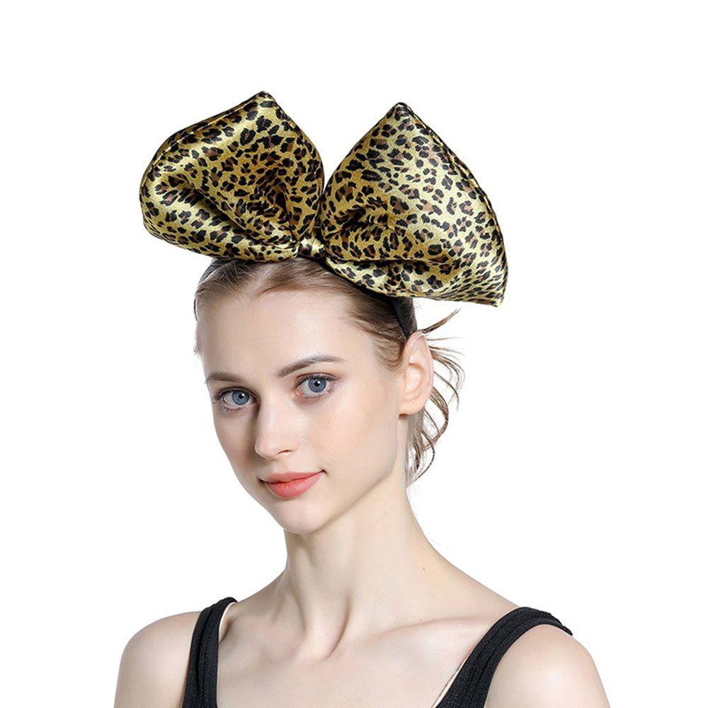 Băng Đô Nơ In Họa Tiết Da Báo Dễ Thương Dành Cho Nữ