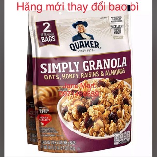 [Date 25/4/2021] 978g NGŨ CỐC MỸ GRANOLA vị mật ong yến mạch hạnh nhân nho khô ăn liền