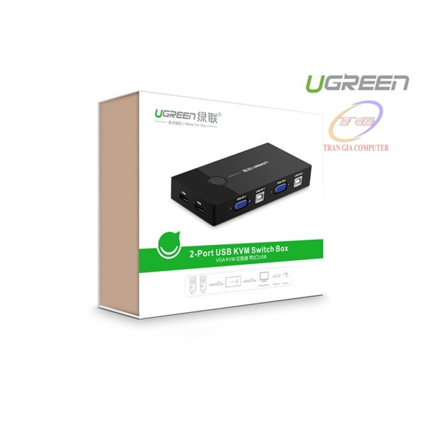 Bộ chuyển tín hiệu 2 CPU dùng 1 Màn hình KVM Switch USB Ugreen 30357