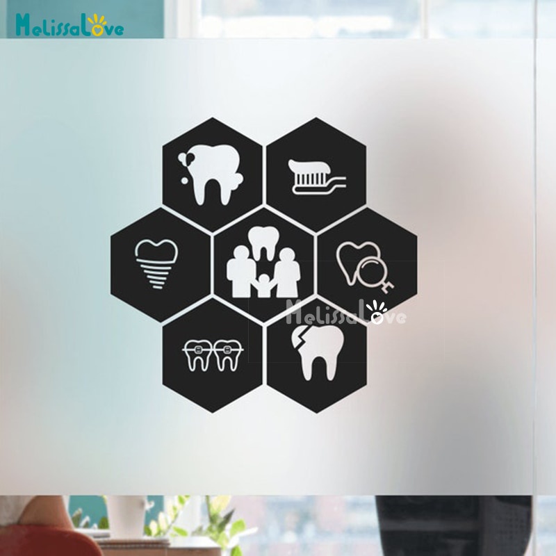 Miếng Dán Tường Trang Trí Hình Hàm Răng Bằng Vinyl Tháo Rời Được Dành Cho Văn Phòng / Nha Khoa