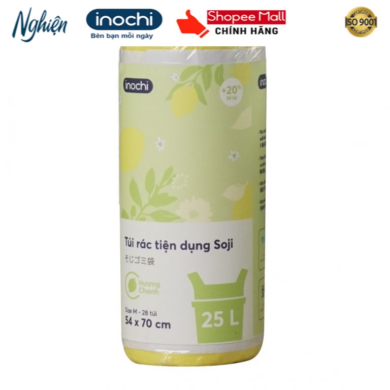 Túi Đựng Rác, Túi Rác Hương Chanh, Hương Lavender Tự Huỷ Có Quai Tiện Dụng, Dạng Cuộn Loại 10L 25L 50L