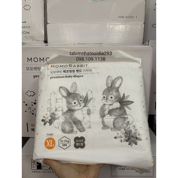 1 THÙNG tã/bỉm MOMO RABBIT dán/quần size S36/M32/L30/M30/L28/XL22/XXL18