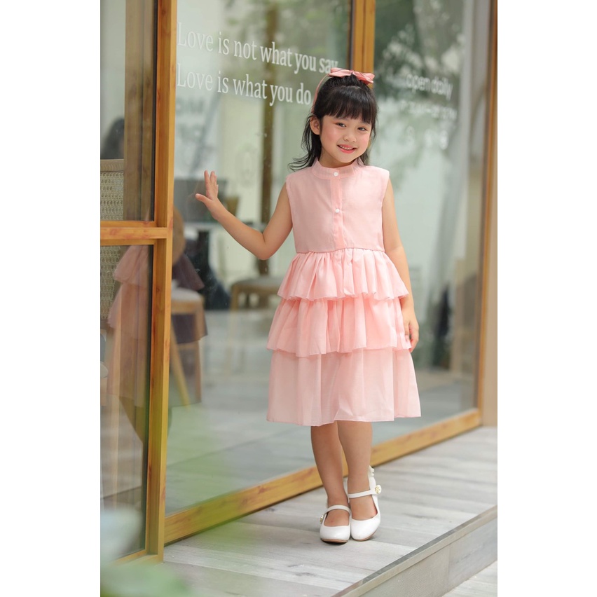 Đầm cho bé gái mùa hè BABYSTORE88, Váy công chúa cho bé 1 2 3 4 5 6 7 8 tuổi  hàng thiết kế v34