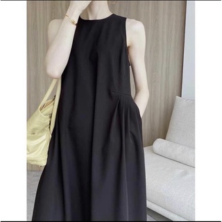 Đầm midi uzzlang xếp li phong cách Hàn Quốc