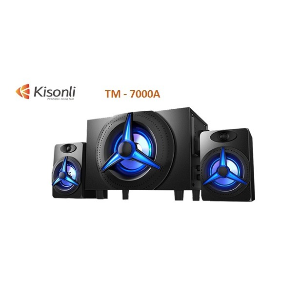 [Mã 267ELSALE hoàn 7% đơn 300K] Loa 2.1 Kisonli TM-7000A Led RGB-Điện AC 220v