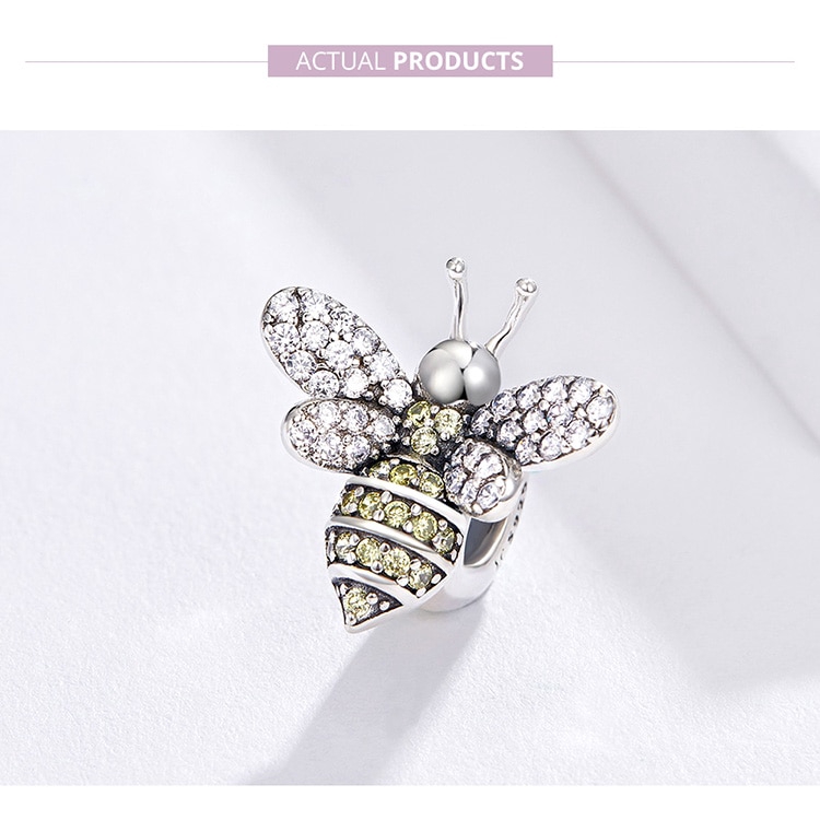 Mặt Charm Bamoer 9254 Bạc Hình Con Ong Thời Trang Cho Nữ