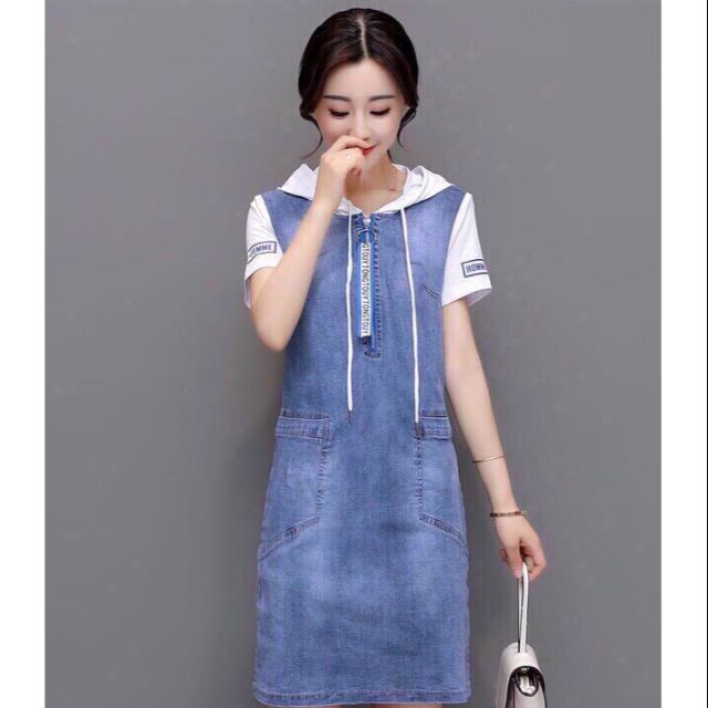 ĐẦM JEAN SUÔNG CÓ NÓN