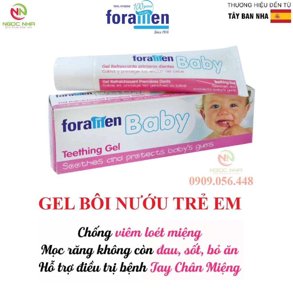 Gel bôi giảm sưng đau nướu cho trẻ mọc răng Foramen Baby 30ml