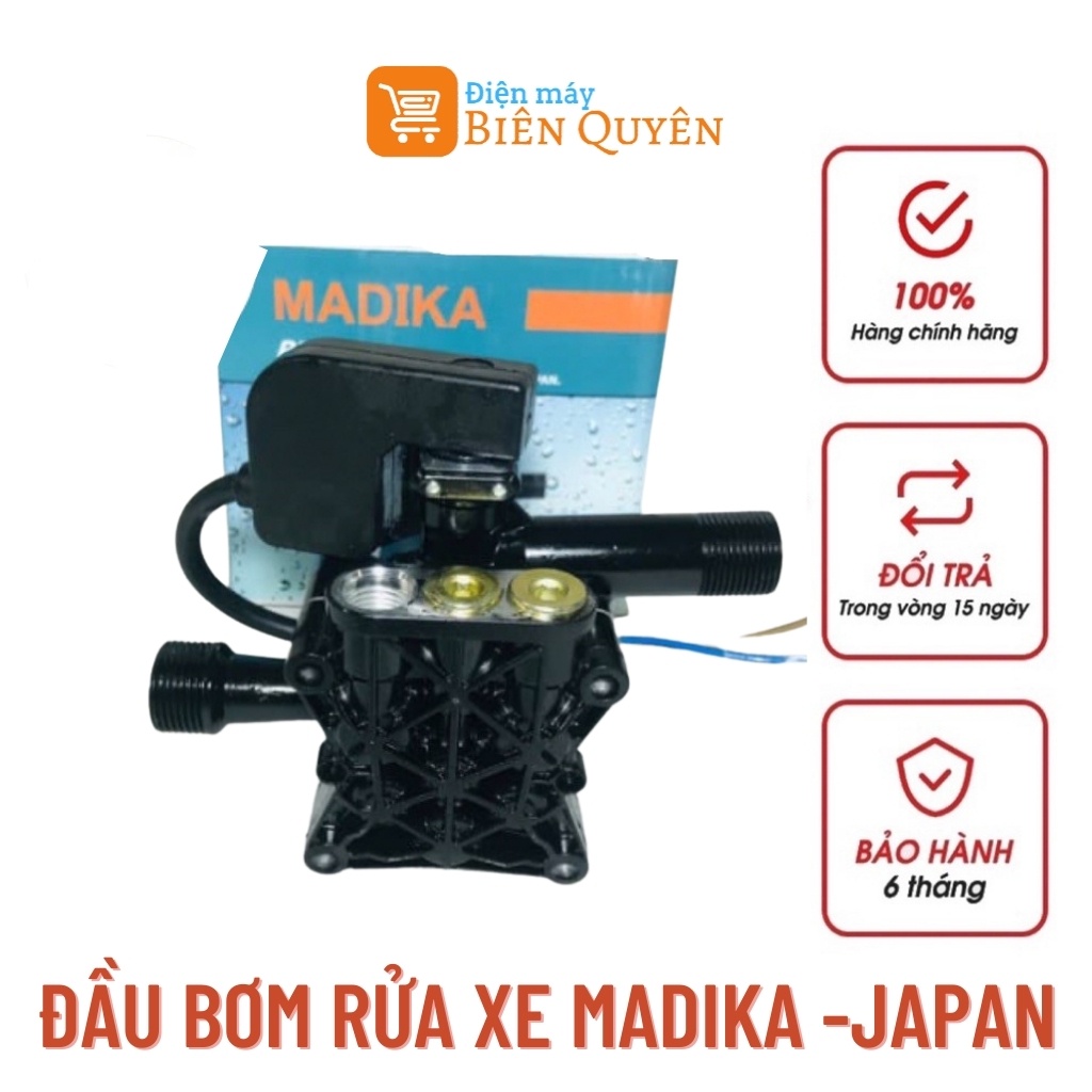 Đầu Bơm Máy Rửa Xe Gia Đình Đầu Áp Lực MADIKA JAPAN Có Role Tự Ngắt BH 12 Tháng