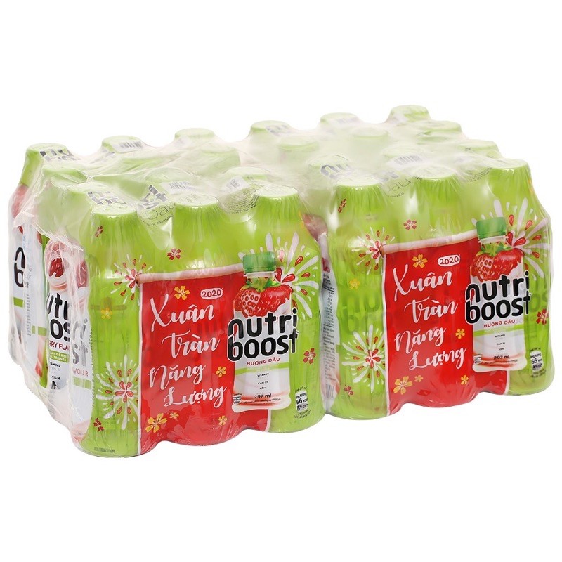 Thùng 24 Chai Sữa Trái Cây Nutri Bosst 297ml Dâu &amp; Cam