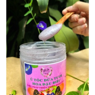 Ủ TÓC CỐT DỪA TƯƠI HOA ĐẬU BIẾC HANDMADE NHÀ BỘT