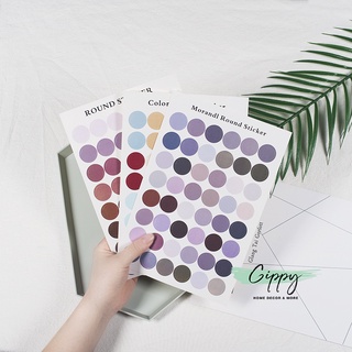 Miếng dán hình tròn round sticker - phụ kiện trang trí - Gippy Decor