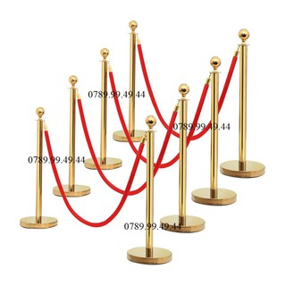 Cột chắn inox vàng dây trùng (0954)