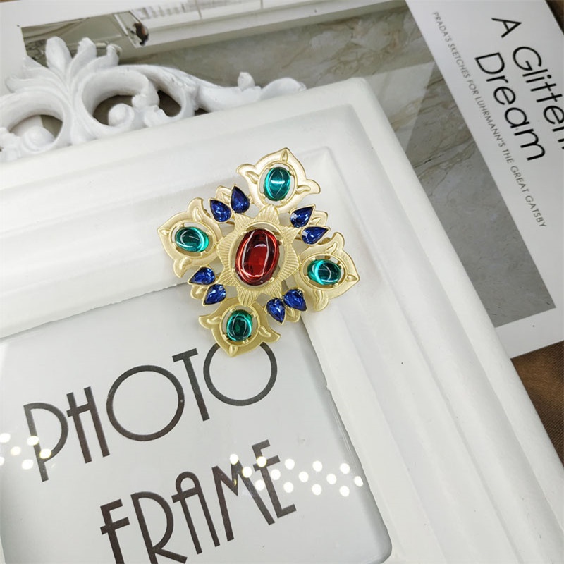 Ghim Cài Áo Đính Đá Phong Cách Retro Dành Cho Nữ