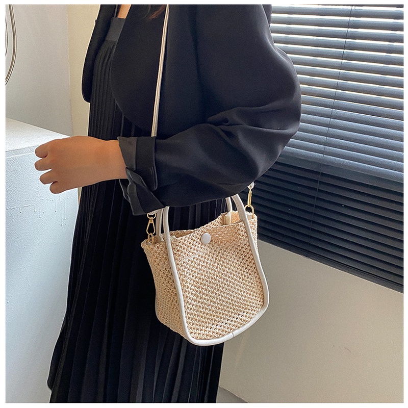 Túi Đeo Chéo Hình Vuông Cỡ Lớn Bằng Rơm Dệt Phong Cách Mới Mùa Hè 2022 NB00116