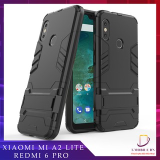 Ốp lưng Xiaomi Mi A2 Lite/ Redmi 6 Pro chống sốc IRON MAN kèm chống xem video bảo vệ camera tiện lợi