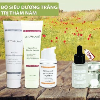 Bộ siêu tắm trắng da mặt detox blanc - free ship hcm