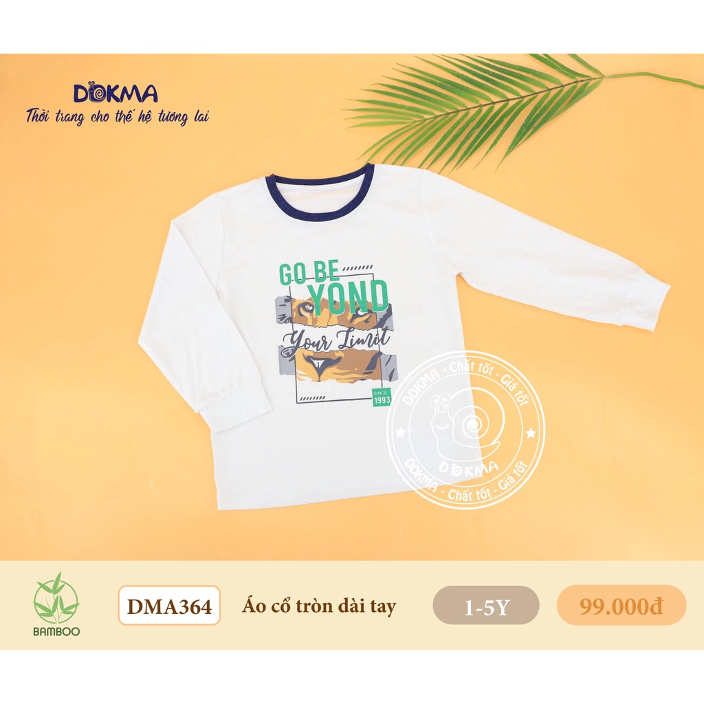 Dokma Áo dài tay cổ tròn sợi tre 1-5Y DMA364