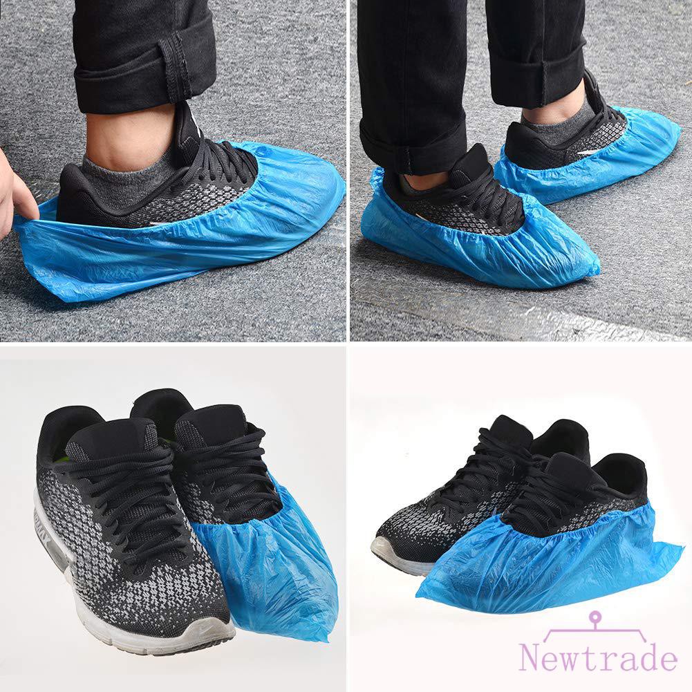 100 chiếc giày dùng một lần Bao gồm ngày mưa vải chống bụi Boot không thấm nước bảo vệ chống trượt