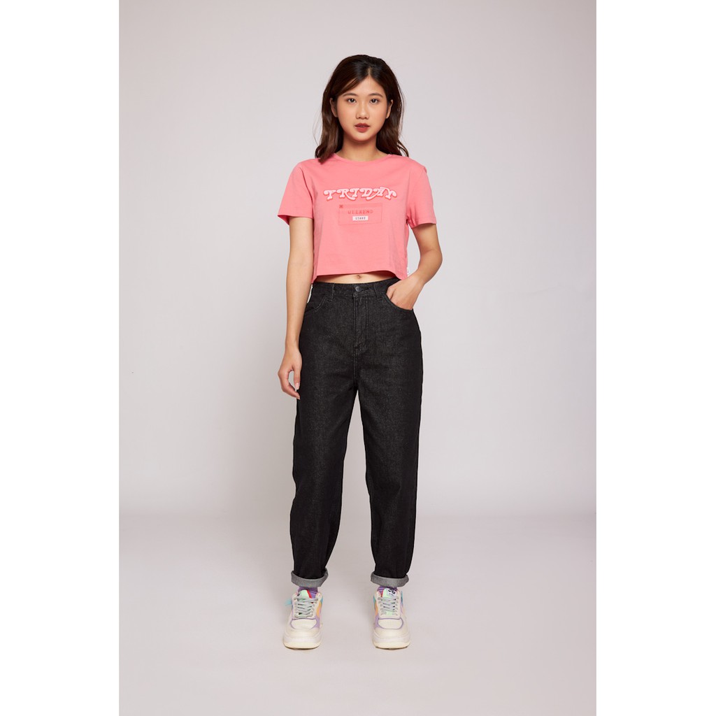 Áo Thun Croptop Nữ BOO Dáng Rộng 100%Cotton In Hình Cá Tính