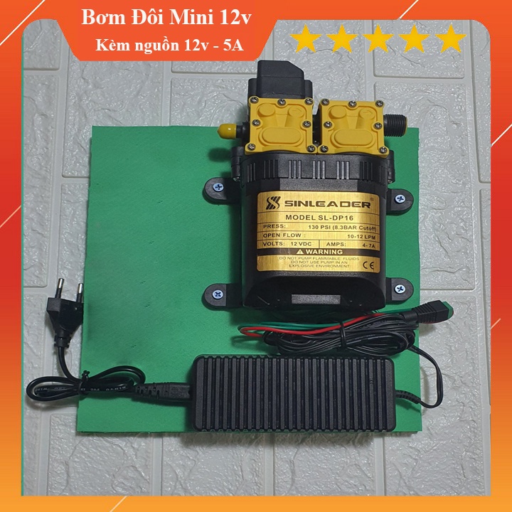 Máy bơm Đôi - Đơn mini 12v  dùng cho dàn phun sương.