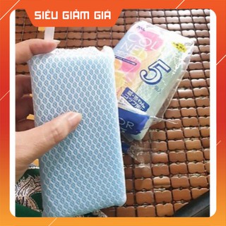Set 5 miếng xốp rửa bát bọc lưới nội địa Nhật Bản