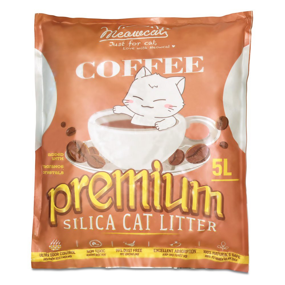 Cát thủy tinh vệ sinh cho mèo 5L SILICA CAT LITTER PREMIUM đa dạng hương