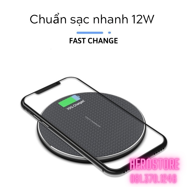 Đế Sạc Nhanh Không Dây Cho iPhone X/XS/ 11 Pro Max, Samsung, Xiaomi, Oppo, Android