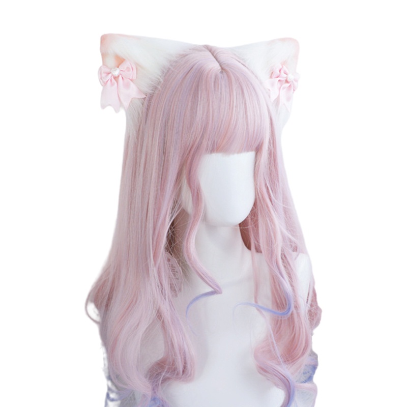 Kẹp Tóc Hình Tai Mèo Phối Lông Phong Cách Lolita