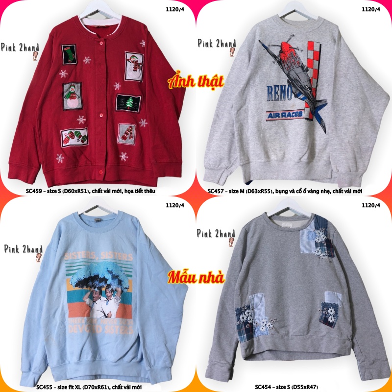 Áo Sweater nữ, nam 2hand, chất dày, size XL/XXL - 170122-4
