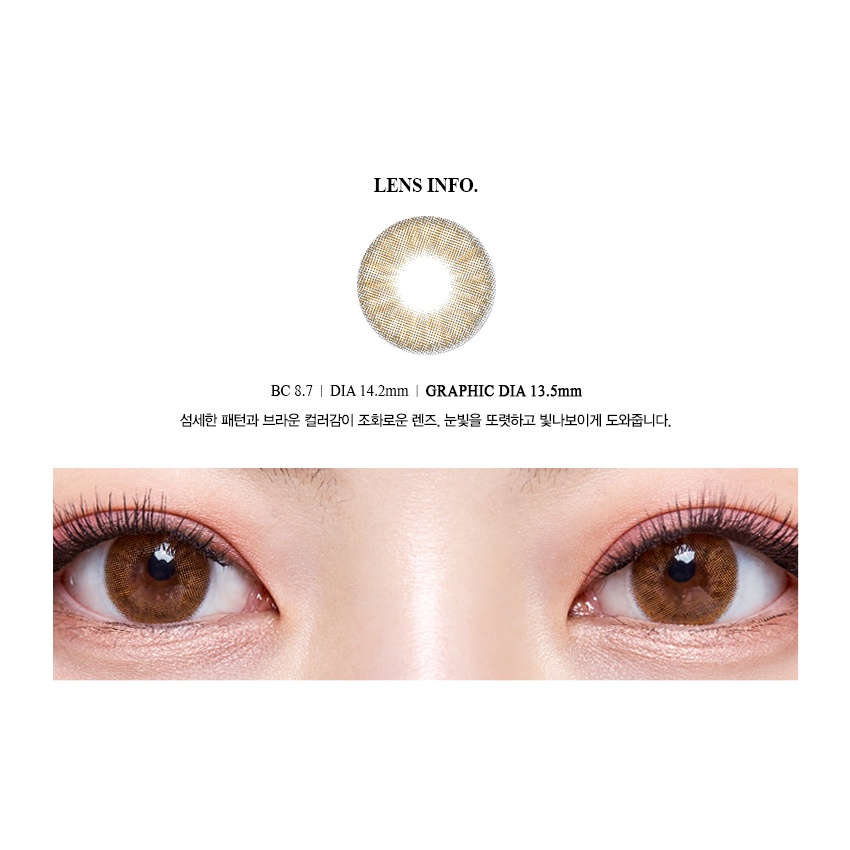 Lens 1 Tháng Giãn Nhẹ CHUING 3CON BROWN - OLENS KOREA Áp Tròng Nâu Tây Siêu Cấp Ẩm Đeo Hàng Ngày Phù Hợp Mắt Nhạy Cảm