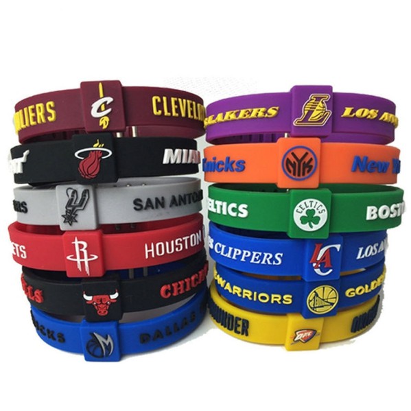 Vòng tay bóng rổ NBA team bấm Có Thể Điều Chỉnh dây silicone bền đẹp Celtics Lakers Chicago Bulls Golden State Warriors/