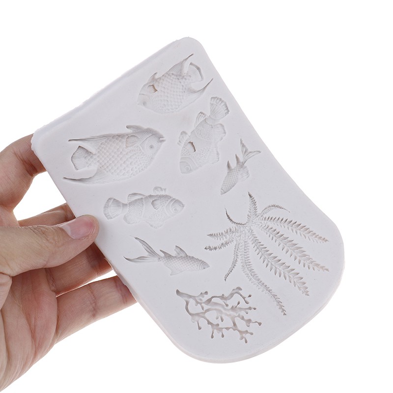 Khuôn Silicon Làm Bánh Đa Năng Tiện Dụng Hình Dáng Sinh Vật Biển Xinh Xắn