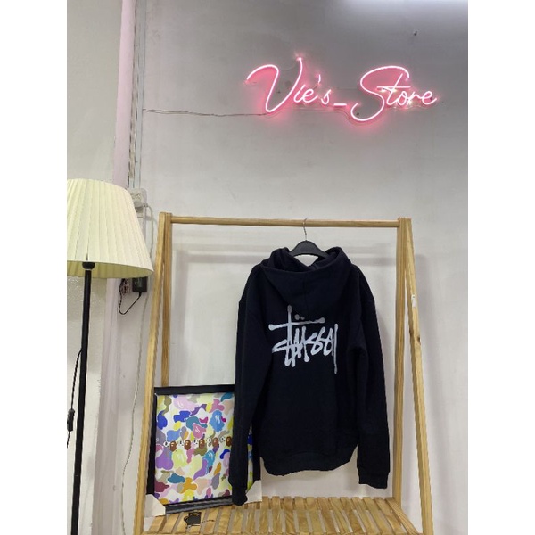 Hoodie 𝑺𝒕𝒖𝒔𝒔𝒚 Nam Nữ Big Logo Trắng Đen