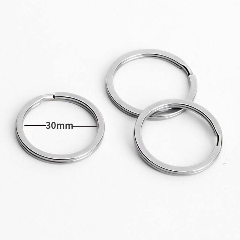Bộ 10 Vòng Tròn Đôi Bằng Thép Không Gỉ 30mm Làm Móc Khóa DIY