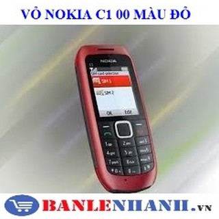 Vỏ không phím nokia c1 00 màu đỏ