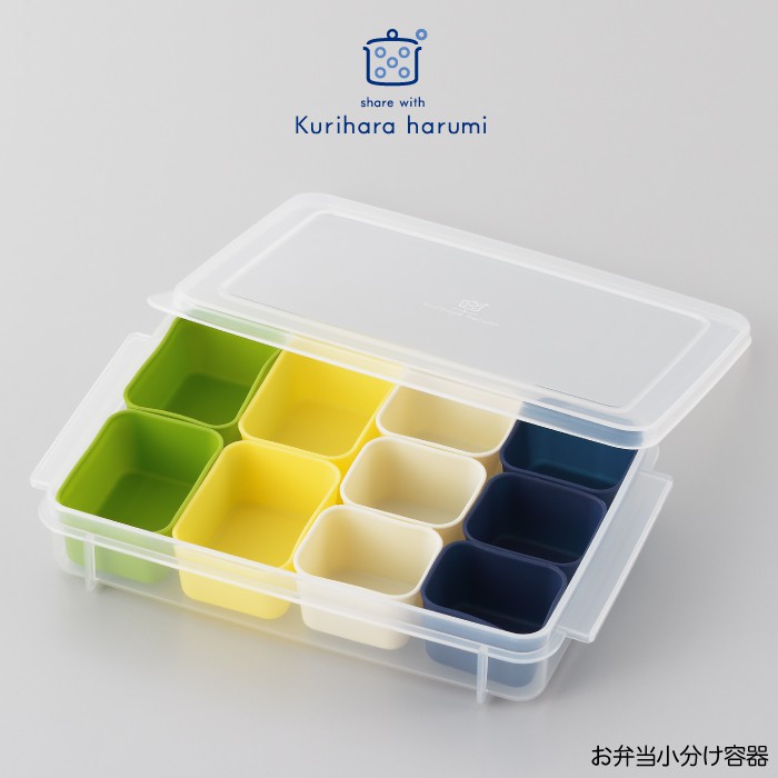 Khay chia thức ăn Harumi Kurihara silicon navy vàng xanh 60ml và 35ml - Hàng nội địa Nhật #2