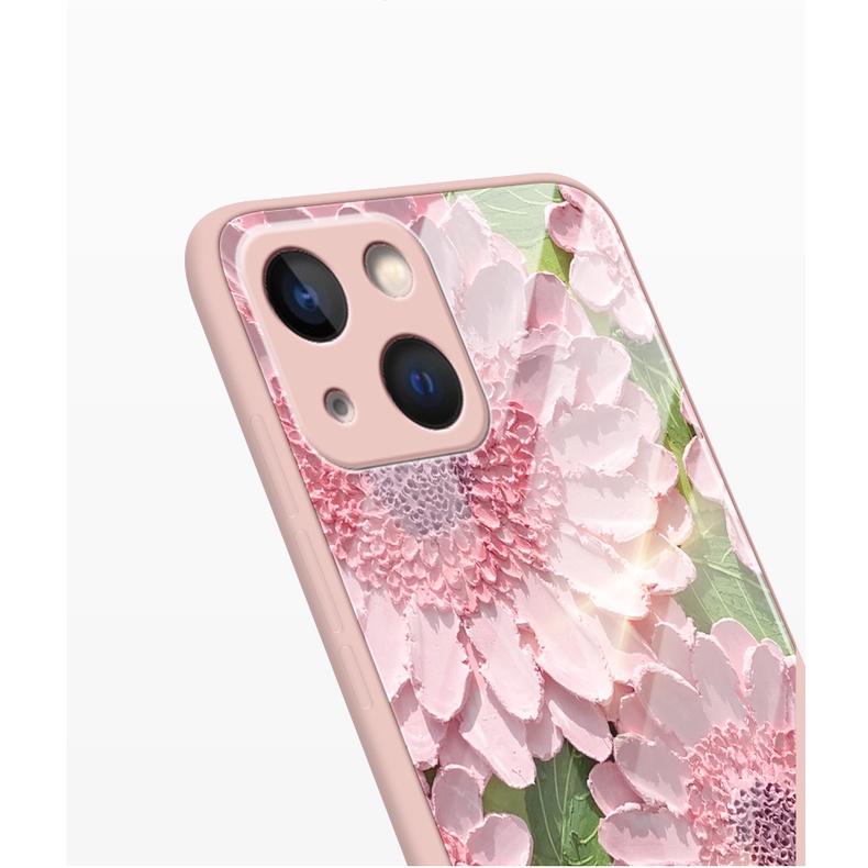 Ốp Điện Thoại Mặt Kính Cường Lực Họa Tiết Nghệ Thuật Cho iphone 13 pro max 11 12 mini 6 6s 7 plus X XR XS max 8