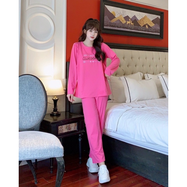 Bộ đồ bầu và sau sinh dài tay thu đông chất cotton mặc nhà hàng thiết kế đẹp giá rẻ