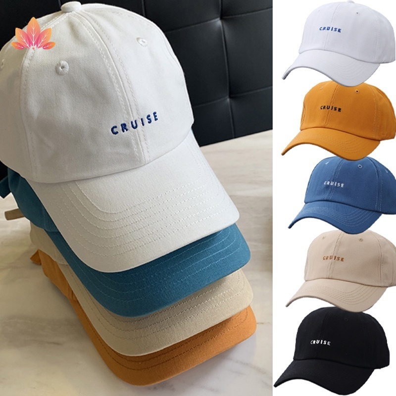 Mũ Lưỡi Trai Cotton Màu Trơn In Chữ Phong Cách Hip hop Có Thể Điều Chỉnh Kích Thước Cho Nam Và Nữ JP5