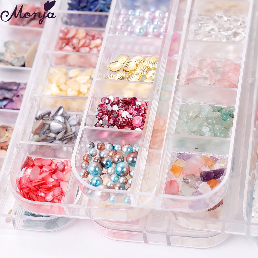 Hộp phụ kiện trang trí móng tay  6 kiểu vỏ sò 3D xinh xắn