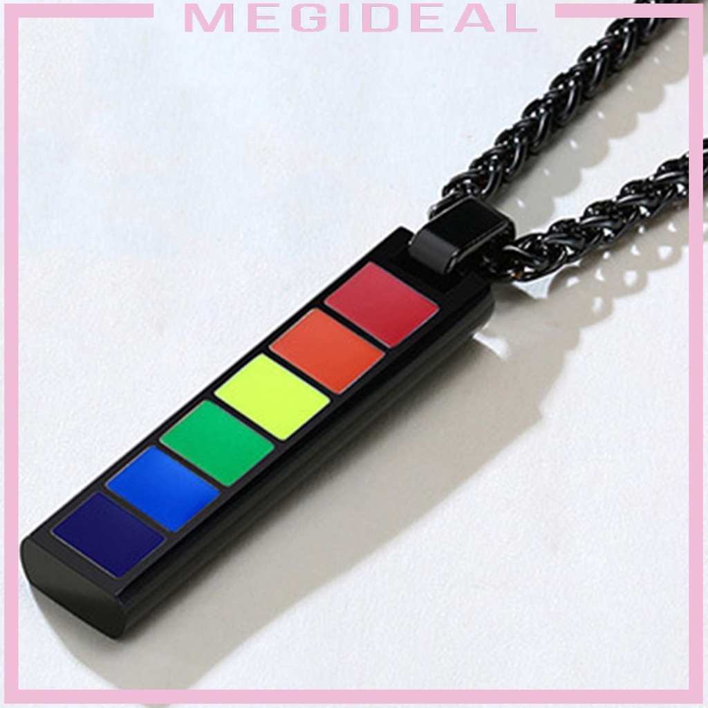 Dây chuyền mặt thẻ cầu vồng phong cách LGBT thời trang