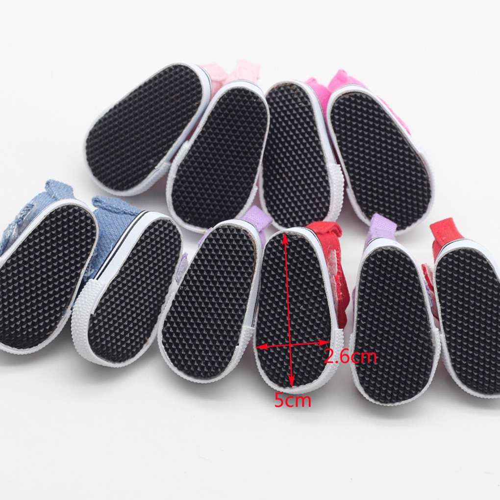 Đôi giày vải canvas phong cách thể thao 5cm dành cho búp bê trẻ em