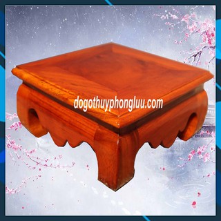 Nhất sơn vuông-Đôn chân quỳ-Đế kê tượng gỗ hương cao 8cm
