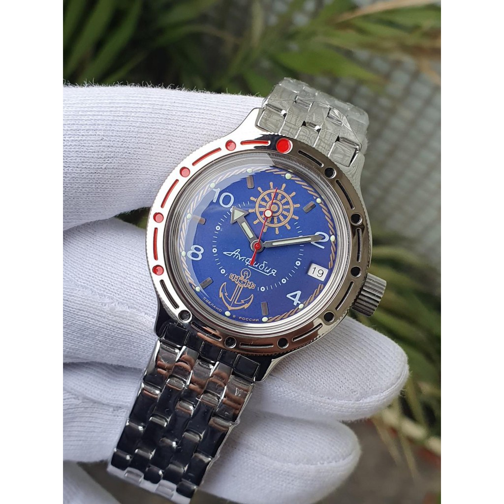Đồng hồ nam Vostok máy cơ tự động Automatic, size mặt 40, chống nước tốt 20 ATM. Đồng hồ Nga Vostok Amphibia 420374