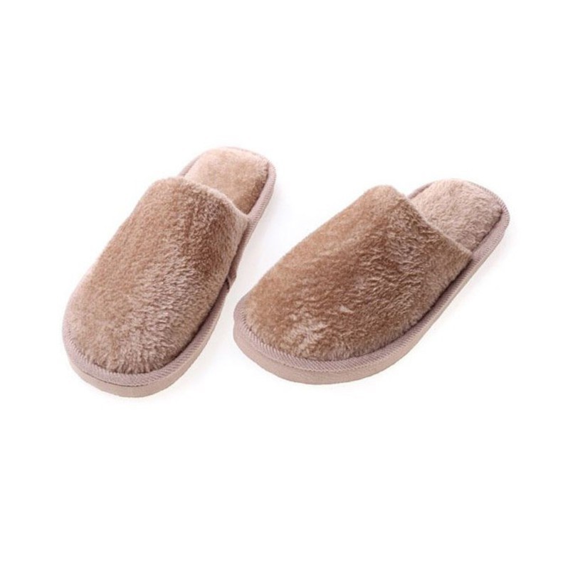 Dép vải nỉ bông mang đi ở trong nhà mùa đông nam nữ lông mềm mịn êm chân đế xốp chống trơn trượt dạng sục được chọn size