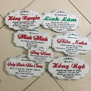 Combo biển gỗ tên shop