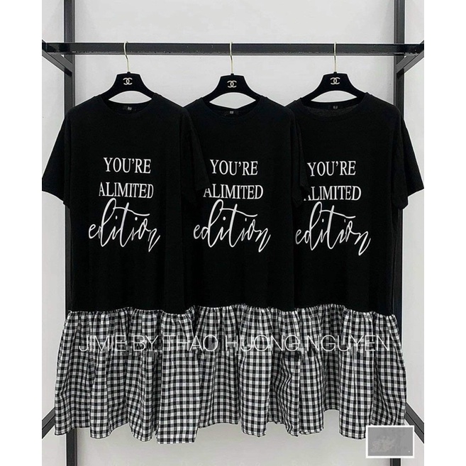 Váy xuông phối kẻ YOU’RE TC12