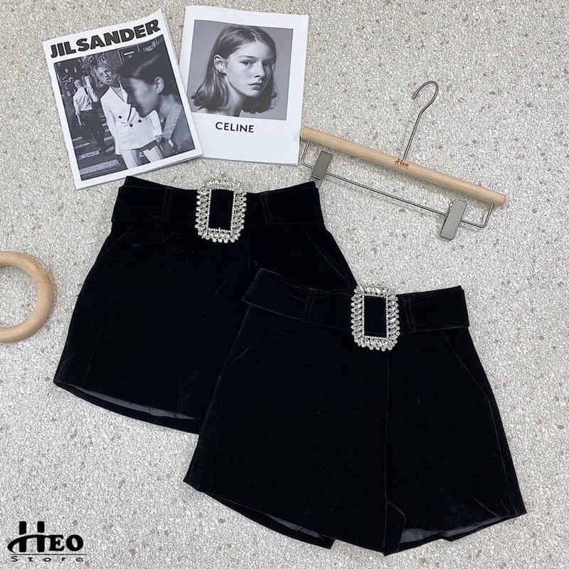 [Mã FASHION10KP giảm 10K đơn 50K] QUẦN SOOC NHUNG GIẢ VÁY KÈM ĐAI TAG ĐÁ VUÔNG | BigBuy360 - bigbuy360.vn